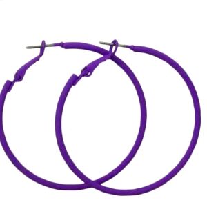 Matte Purple Hoop Earrings